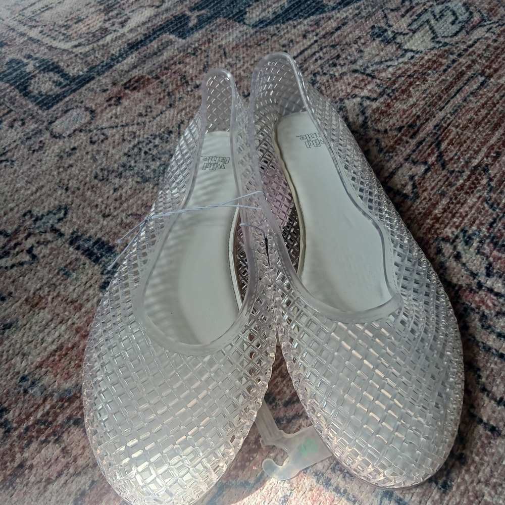 Transparent Jelly Slingback Flats - Clear Women's Loafers - Picture 3 of 8
